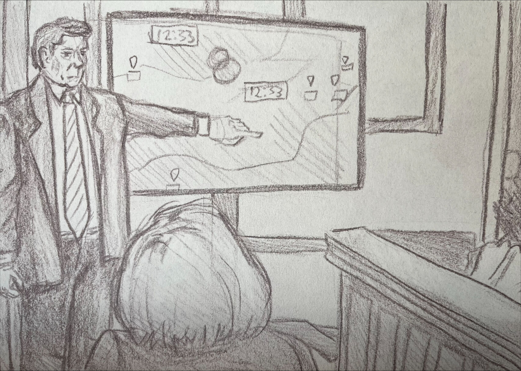 Sketches of Brooks Houck and Joseph Lawson's Trial